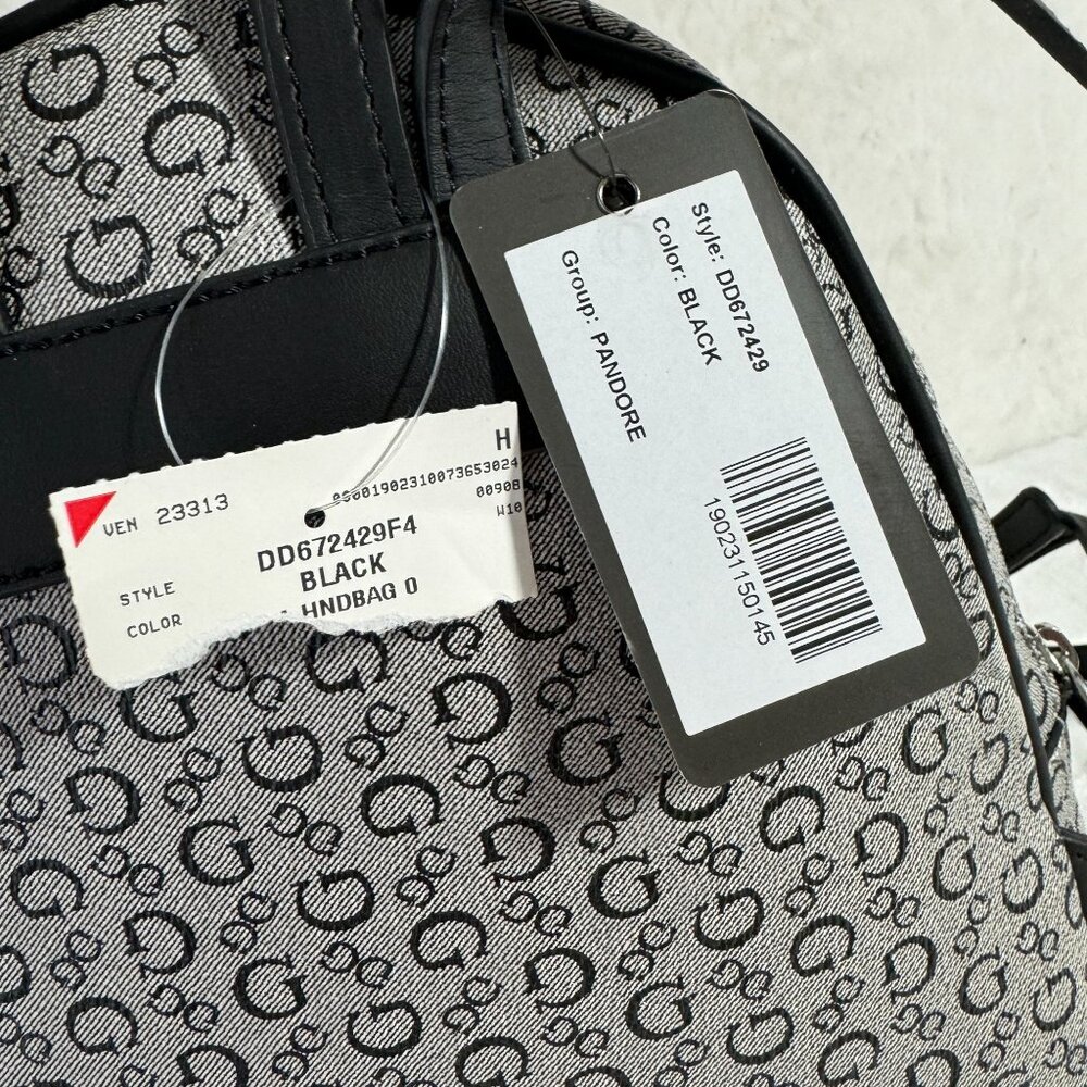 Guess Logo Mini Backpack Pandore DD672429 Black Logo Print Monogram NWT - Picture 4 of 7